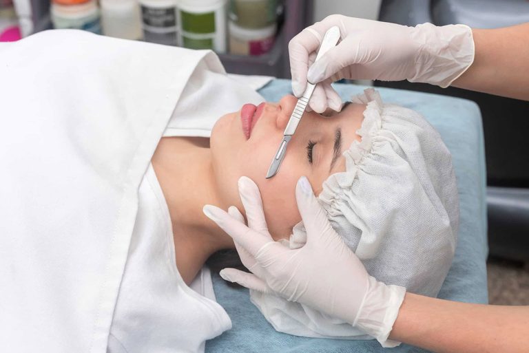 Facial with dermaplaning
